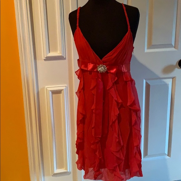 HOLIDAYS ARE CALLING! BCBG red silk dress. 🔥🔥🔥 - Picture 2 of 8